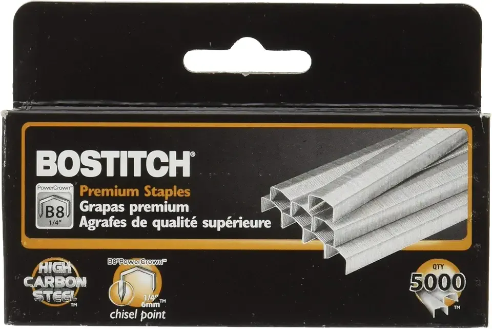 Value Pack of 6 Boxes Stanley Bostitch B8 Powercrown Premium 1/4" Staples (Stcrp21151/4)