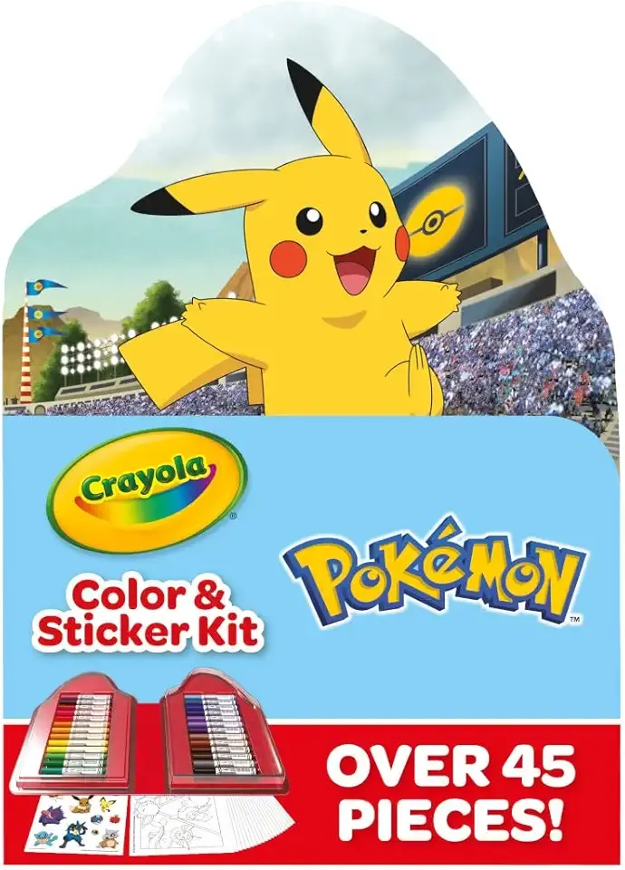 Pokemon Art Kit for Kids (45pcs), Pokemon Coloring Book Pages, Pokemon Stickers for Kids, Pokemon Toys, Gift for kids, Ages 4+