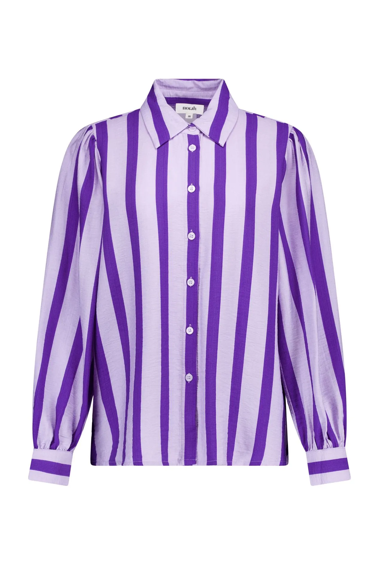 Paarse gestreepte blouse