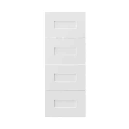 12 in. W x 30 H MDF Shaker 4-Drawer Front for Kitchen Cabinet, White