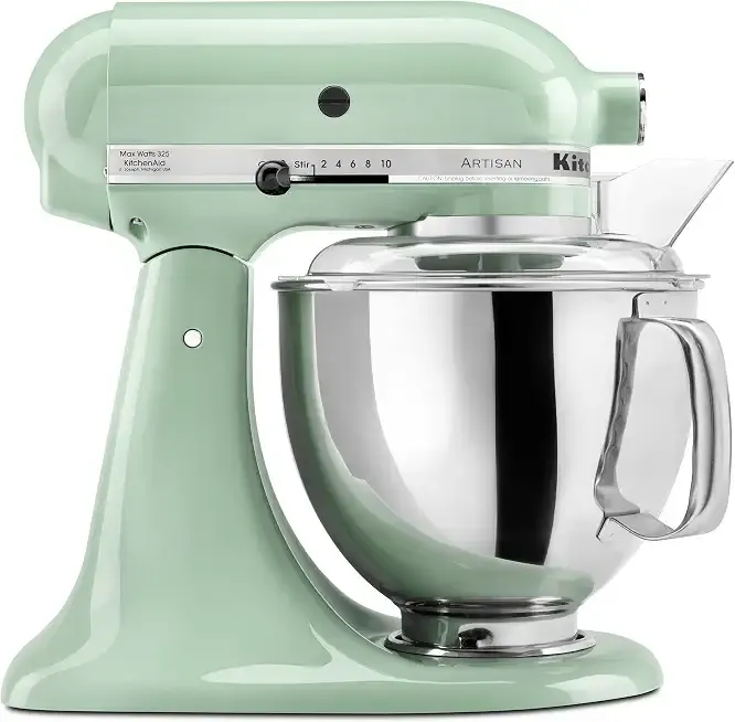 KitchenAid Artisan, 5-Qt Tilt Head Stand Mixer, KSM150PS, Pistachio | Includes Pouring Shield for Mess-Free Mixing, 10 Speed Settings, Easily add Ingredients with the Tilt-Head Design