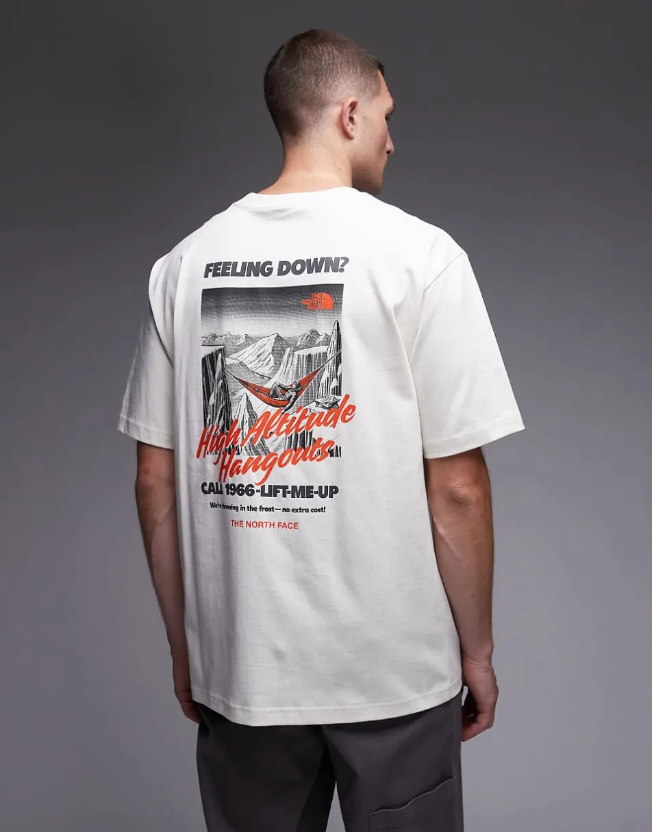 The North Face Adventure back print oversized t-shirt in off white