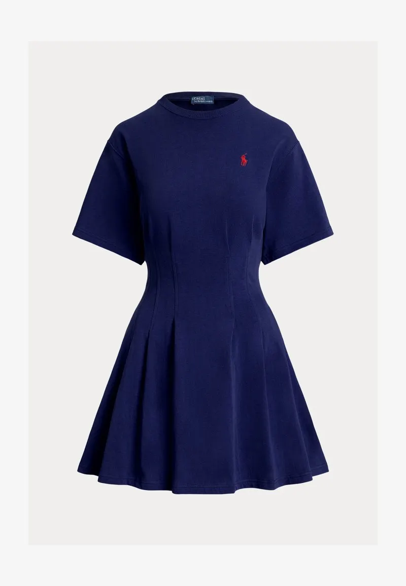 SHAPED COTTON JERSEY TEE DRESS - T-skjortekjole - newport navy