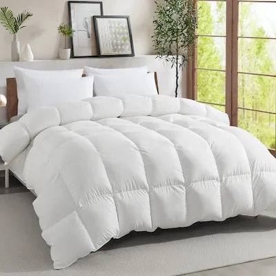JEAREY Duvet White Solid Reversible King Comforter Microfiber with ( Down Fill )