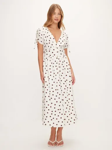 Milly Linen Blend Midi Dress