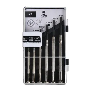 Set di 6 cacciaviti di precisione assortiti Piatto, a croce Phillips