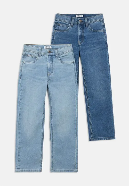 NKMRYAN STRAIGHT 2 PACK - Jeans straight leg - light blue denim/medium blue denim