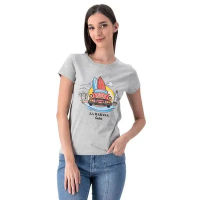 Playera Mxstaza Mujer Manga corta Diseño Coche con leyenda