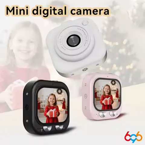 2026 Mini Digital Camera 2.01" Screen 100W HD Pixel LED Fill Light 16X Digital Zoom Children Camera Kids Student Birthday Gifts