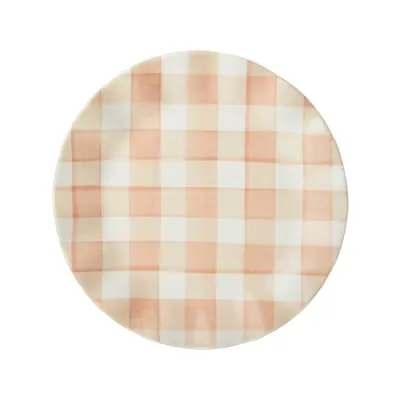 Ruffle Rim Side Plate - Peach Gingham