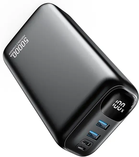 PIFFA Portable Charger Power Bank - 50000mAh Battery Pack, 22.5W Fast Charging Powerbank,Travel Essential for Portable Phone Charger, USB-C Phone Charger for iPhone 17/16/15/14/13 Samsung Google etc