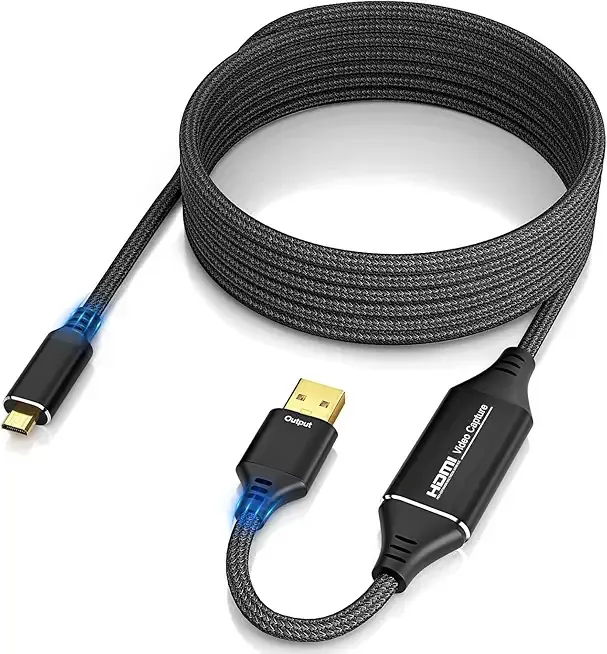 RUIZHI Video Capture Card, Micro HDMI to USB, 6FT 4K 1080P 60FPS Capture for Streaming, Teaching, Video conferencing or Live Broadcasting