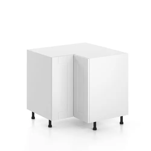 Oxford 36 in. W x 35 H x 37 D Ready to Assemble Kitchen 2-Door Corner Base Cabinet, Matte White
