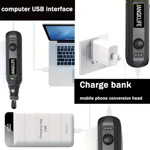 JANGKLIFE USB Cordless Rotary Tool Kit Woodworking Engraving Pen DIY For Jewelry Metal Glass Mini Wireless Drill