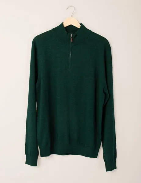 Garda Zip Neck Sweater Rain Forest