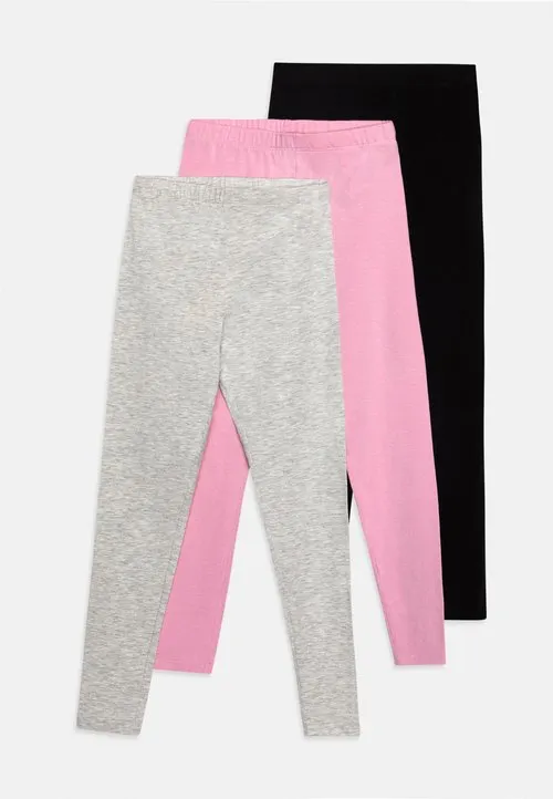3 PACK UNISEX - Tights - black/mottled light grey/light pink