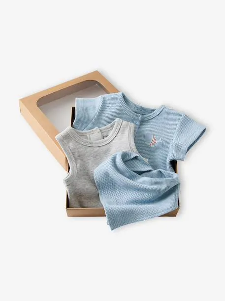 Coffret ensemble naissance garçon - bleu