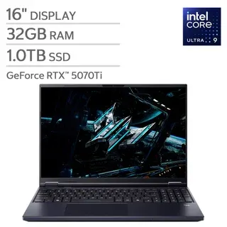 Acer Predator Helios Neo 16" AI Gaming Laptop – Intel Core Ultra 9 275HX Processor — 16" (2560 x 1600) 240Hz Display — NVIDIA RTX 5070 Ti, 12GB — 1 TB SSD — Windows 11 Home