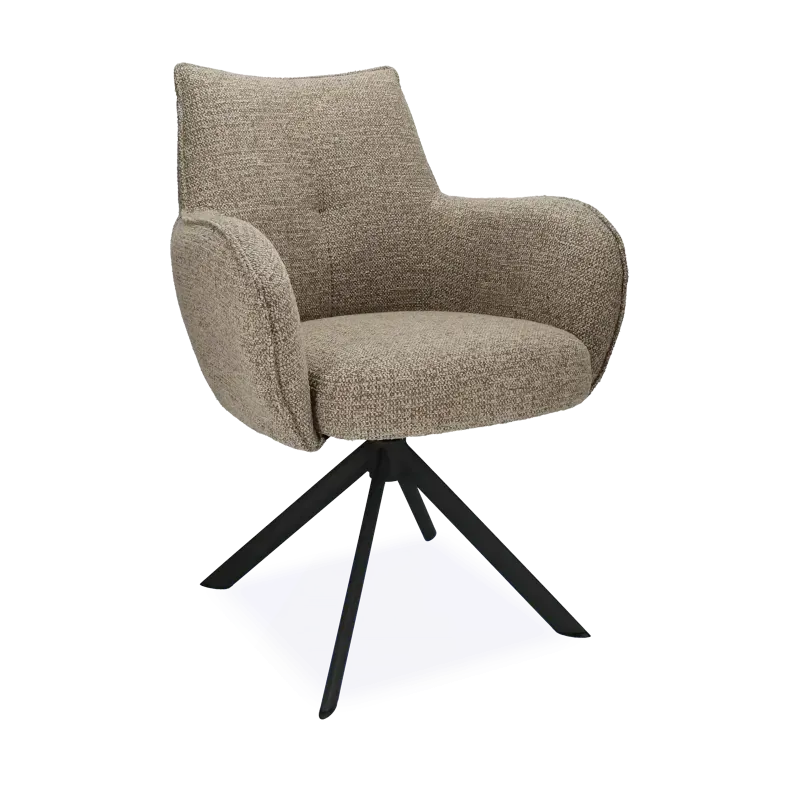 Armstoel Florian – draaibaar – stof Taurus Beige – poot zwart