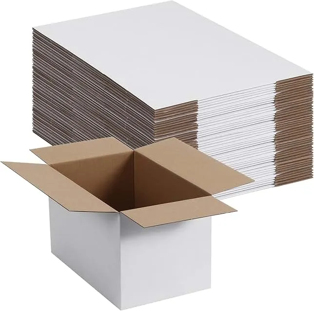 SPEPLA Small Shipping Boxes 10x6x6 Inch set of 40, White Corrugated Cardboard Boxes for Small Business, Mailing, Moving and Storage