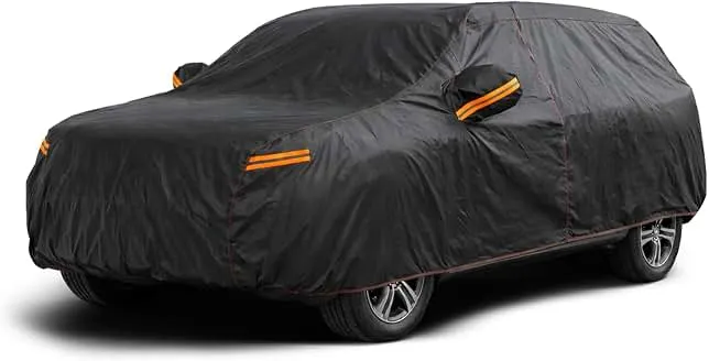 AltoCover SUV Car Cover Waterproof All Weather Outdoor Protection Size S4 | Fits SUV Models 191-201'', Sun Rain Snow UV Proof, Cotton Liner, Door Zipper, Reflective Strip, Windproof Straps, Storage Bag