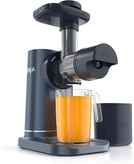 NeverClog Cold Press Juicer | Powerful Electric Slow Masticating Juicer with Pulp Control | XL Capacity | 24 oz. Juice Jug & 36 oz. Pulp Container | Dishwasher Safe | Navy | 150W | JC151​NV