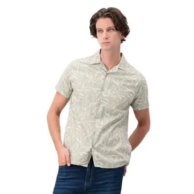 Camisa Hummo Hombre Estampado Diseño De Hojas