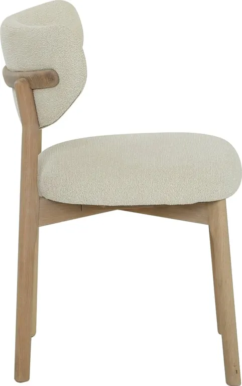 Contento spisestol Stoff Sahara lys beige, hvitpigmenterte eikeben