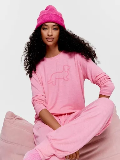Watermelon Fuzzy Long Sleeve Top
