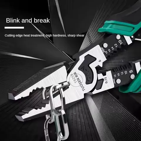 Heavy Duty 9 Inch Linesman Pliers Professional Grade Wire Stripper Crimper Tool for Electricians Mechanics Industrial Use