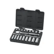 Gearwrench 21 Piece SAE Standard & Deep Socket Set - 3/8 Drive 80557