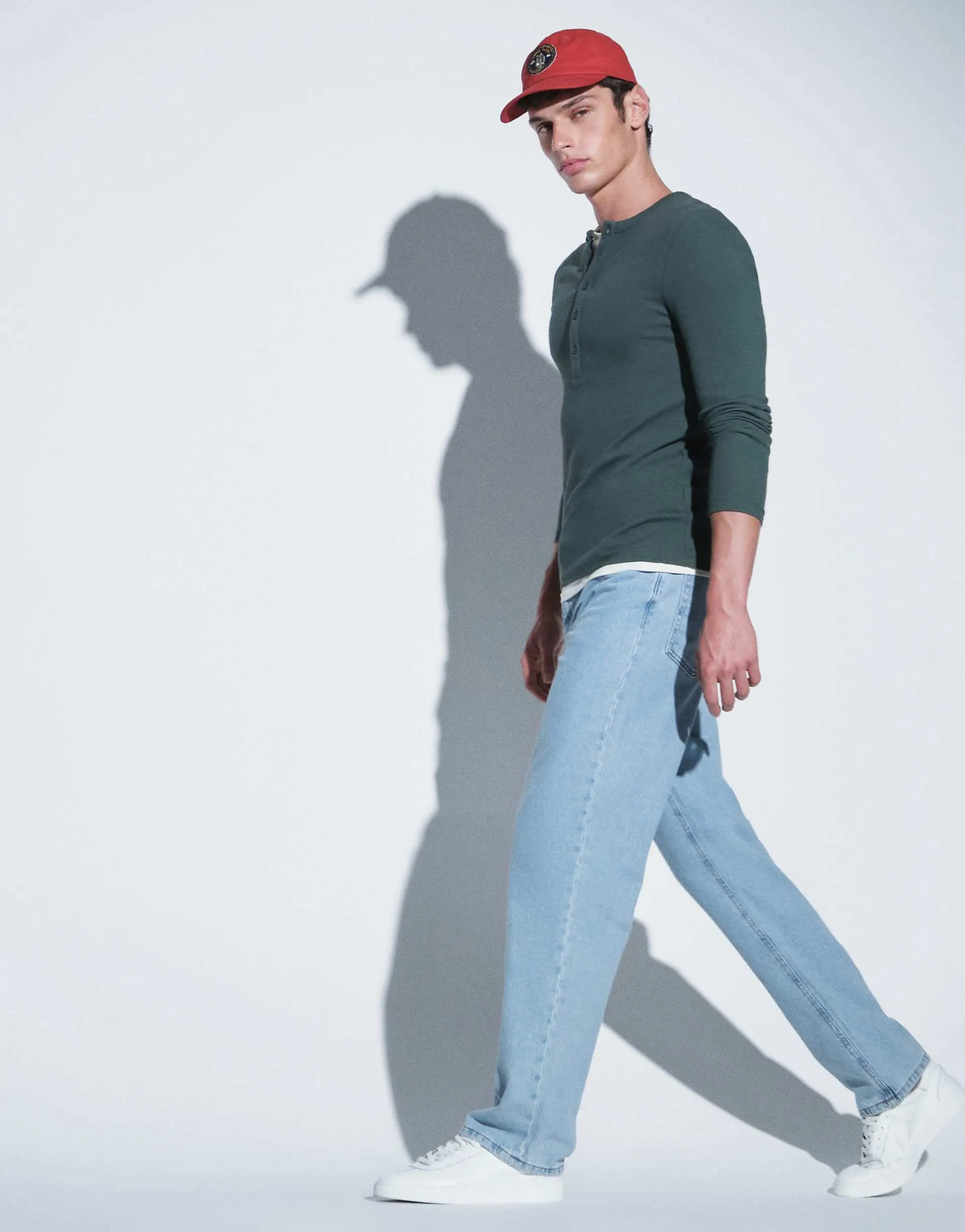 ASOS DESIGN straight jeans in light wash blue