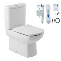 Kit inodoro largo Dama Senso con depósito y tapa blanco brillante