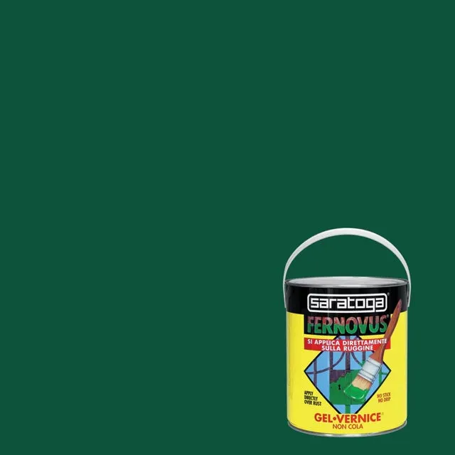 Vernice da esterno antiruggine per ferro SARATOGA Fernovus verde prato lucido, 2.5 l