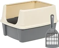 Amazon Basics Large Cat Litter Box with Hi…