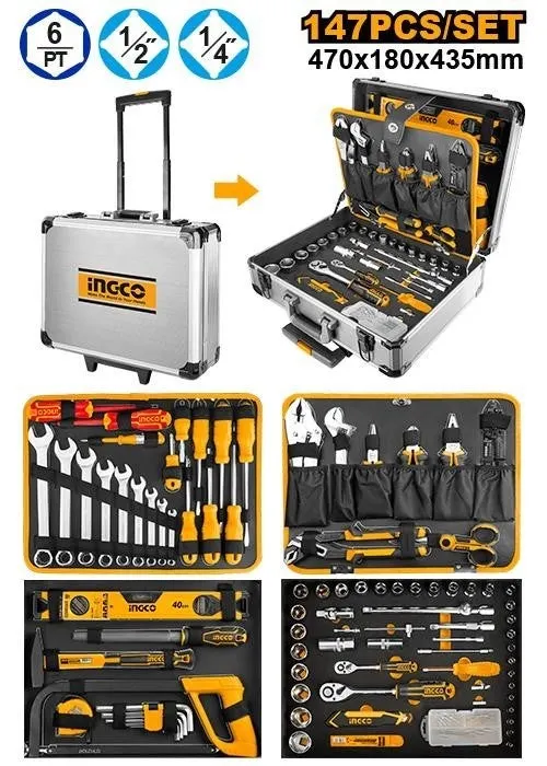 Assortimento utensili in valigetta 147pz Ingco