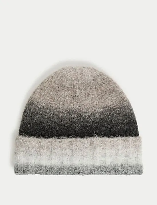 Textured Ombre Beanie Hat