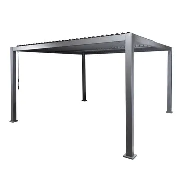 Pergola Bioclimatica in Alluminio Grigio Scuro 4x4 metri