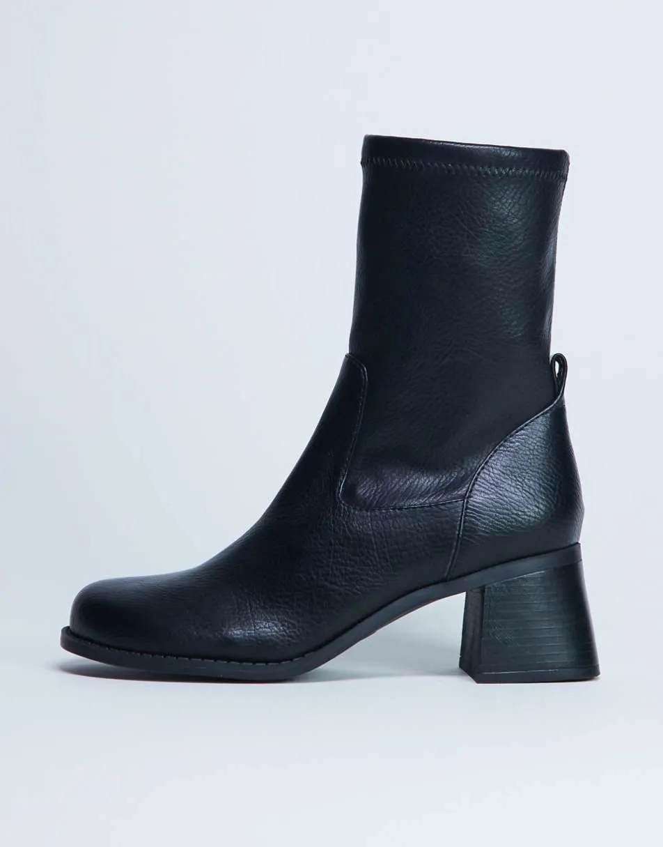 Topshop Niamh block heel ankle boot in black