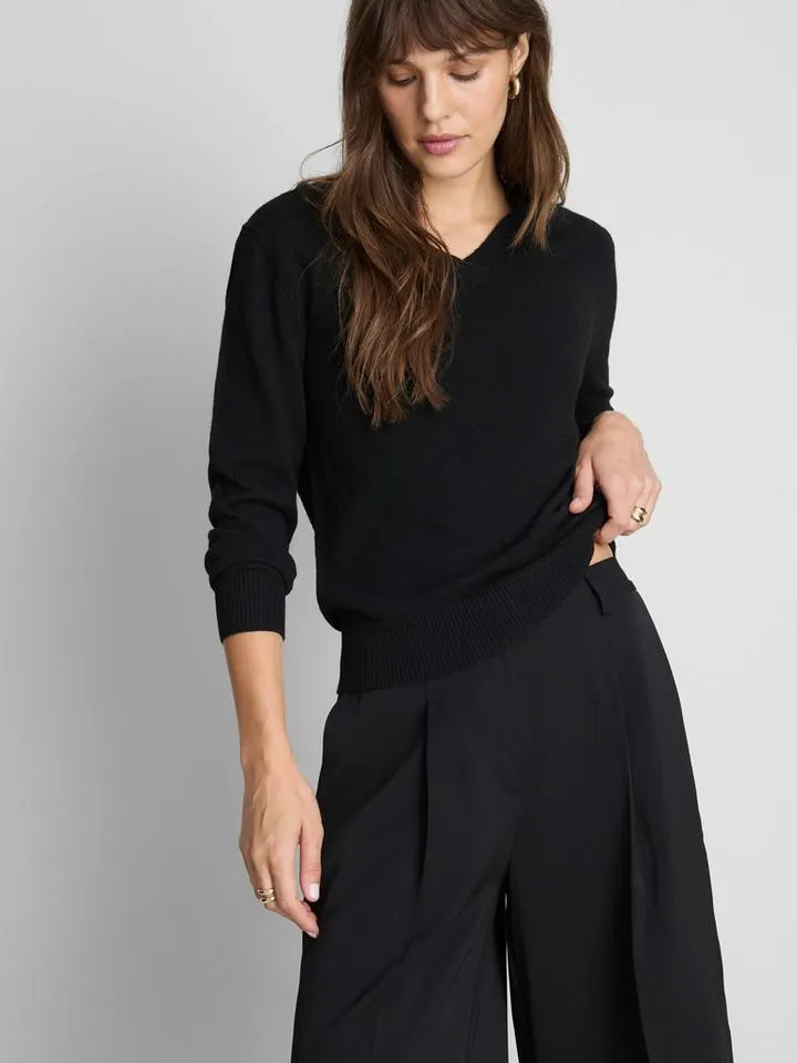 Pull tricoté à col en V