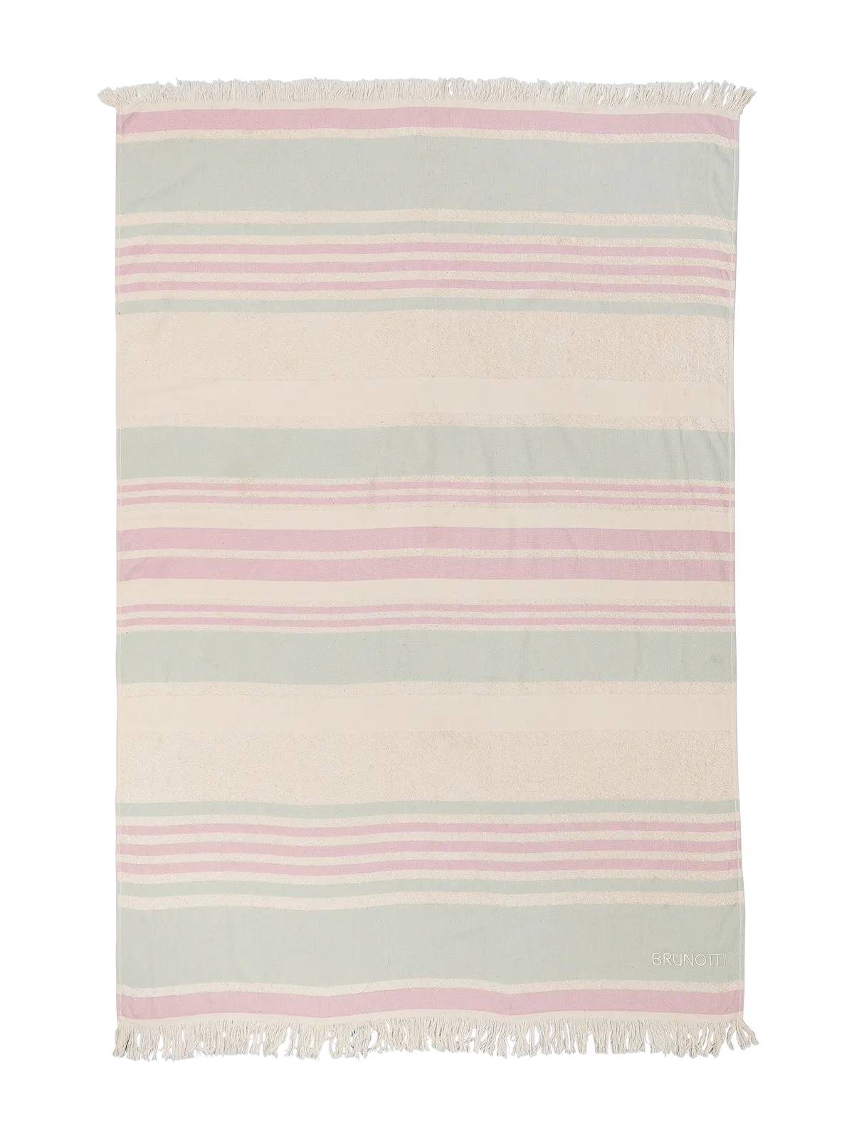 Stripey Uni Beach Towel | Aqua Grey