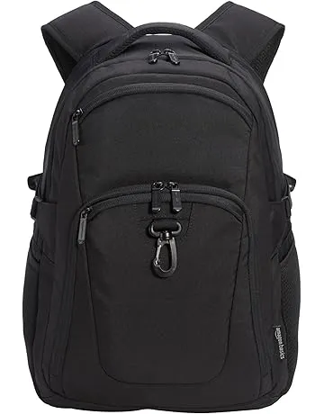 Amazon Basics Travel Laptop Backpack for 15.6 inch Laptop, Black