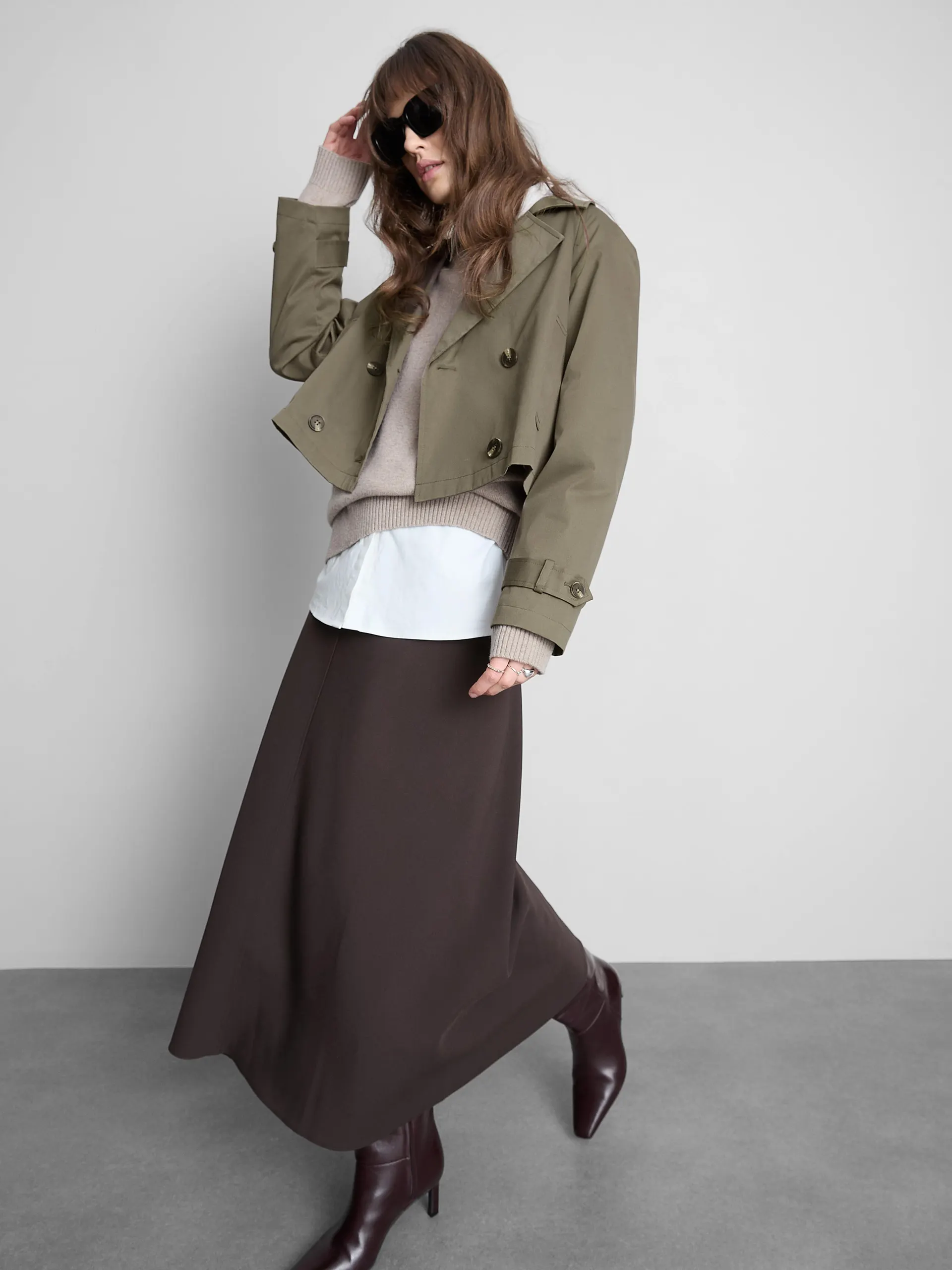 Imperméable droit à boutonnage croisé