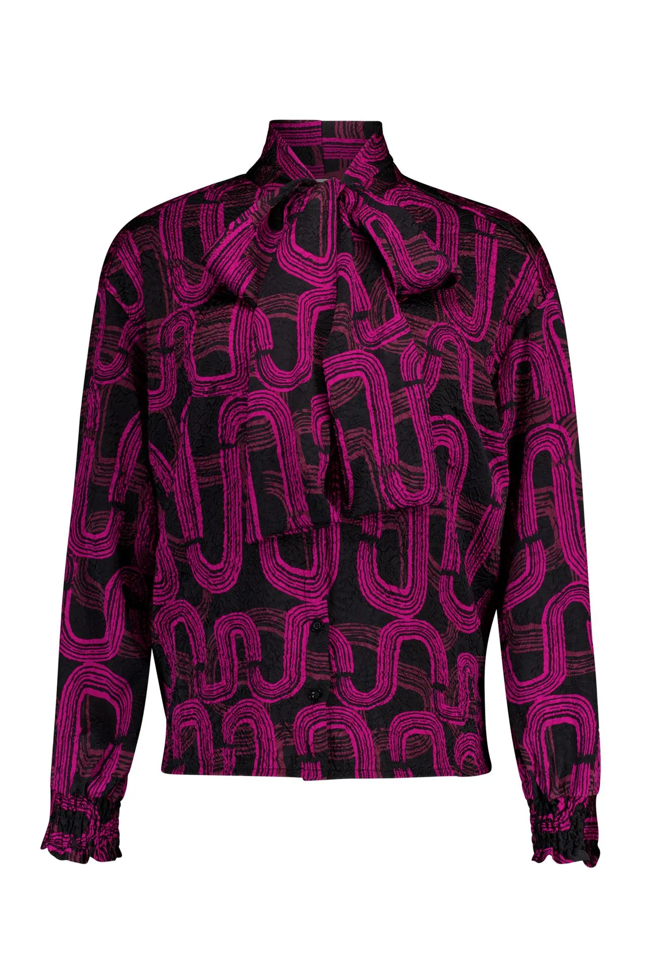 Zwart/roze blouse met grafische print