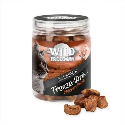 Offre d'essai : Croquettes, boîtes et friandises Wild Freedom pour chat Friandises lyophilisées Cœurs de poulet (45 g)