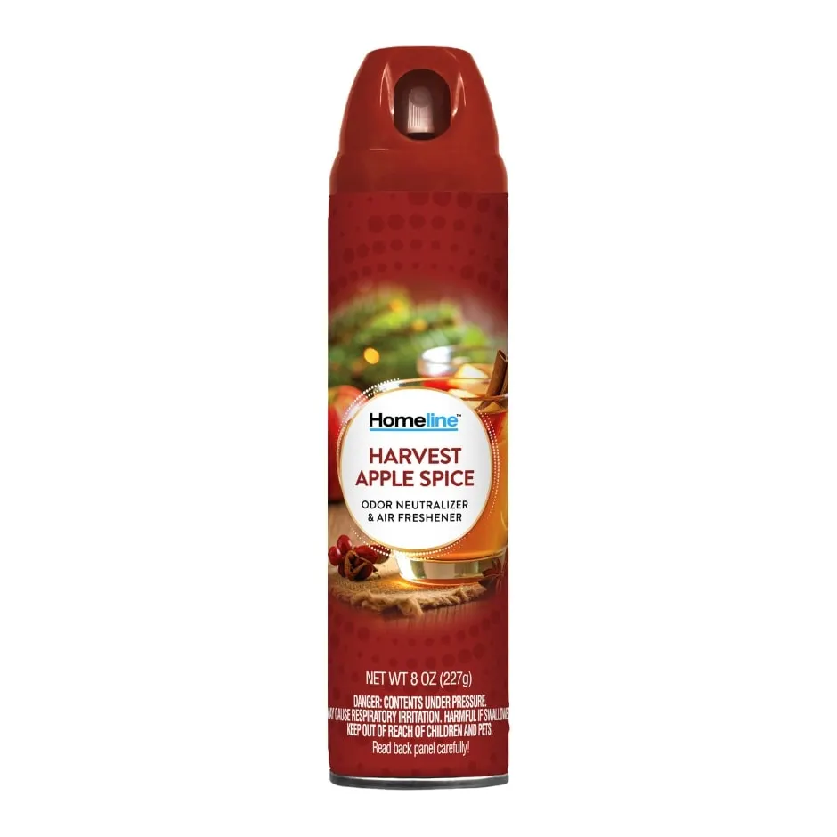 Homeline Air Freshener Aerosol Spray, Harvest Apple Spice, 8 oz.