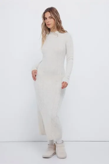 Vestido midi punto cable knit