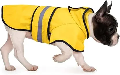 HDE Dog Raincoat with Hood & Leash Hole S-XL Dog Rain J…