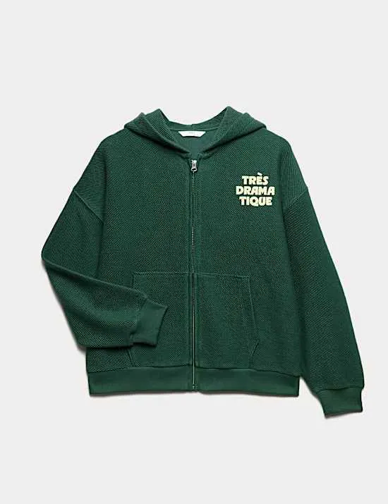 Cotton Rich Très Dramatique Slogan Hoodie (6-16 Yrs)