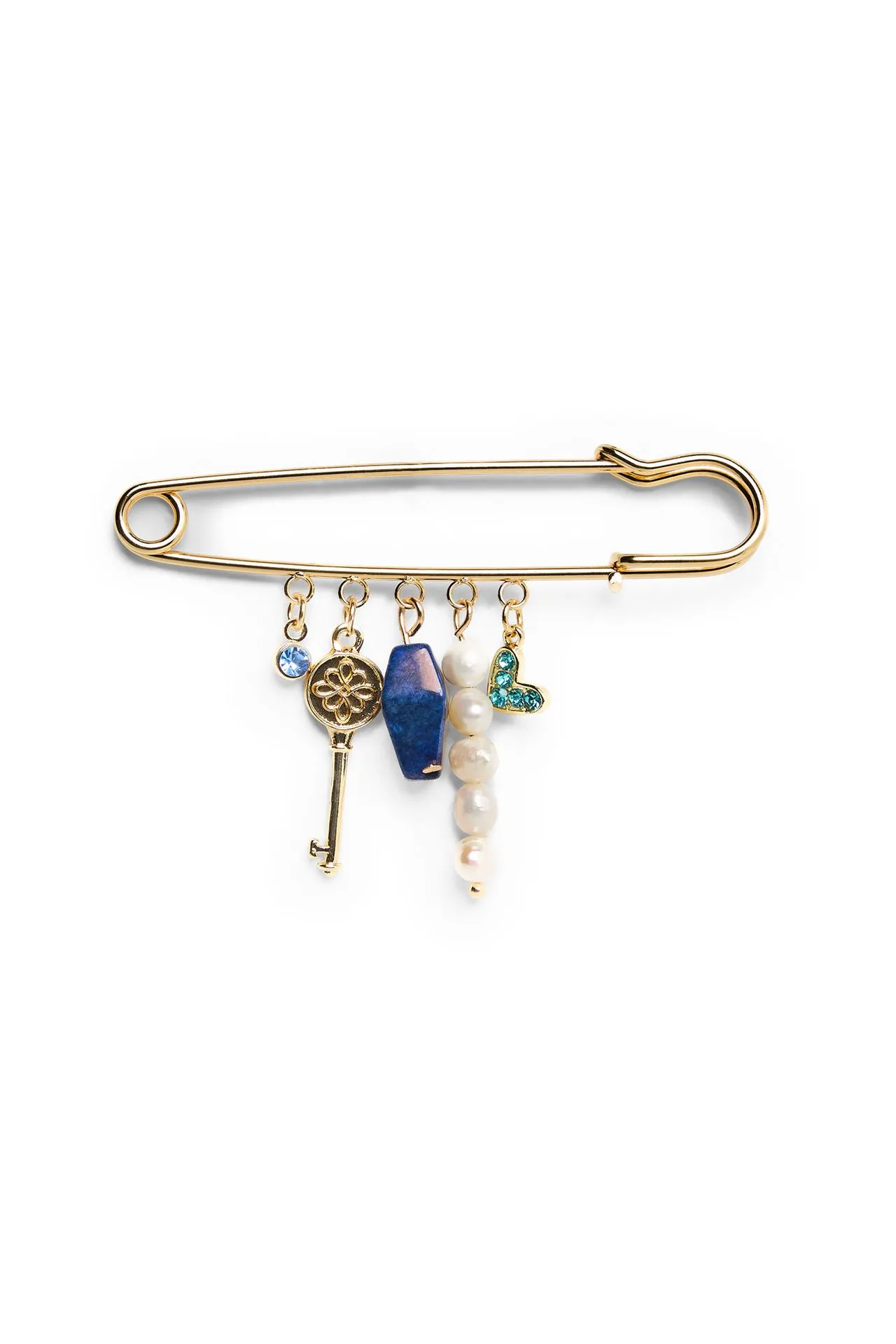 Goudkleurige broche met hangers